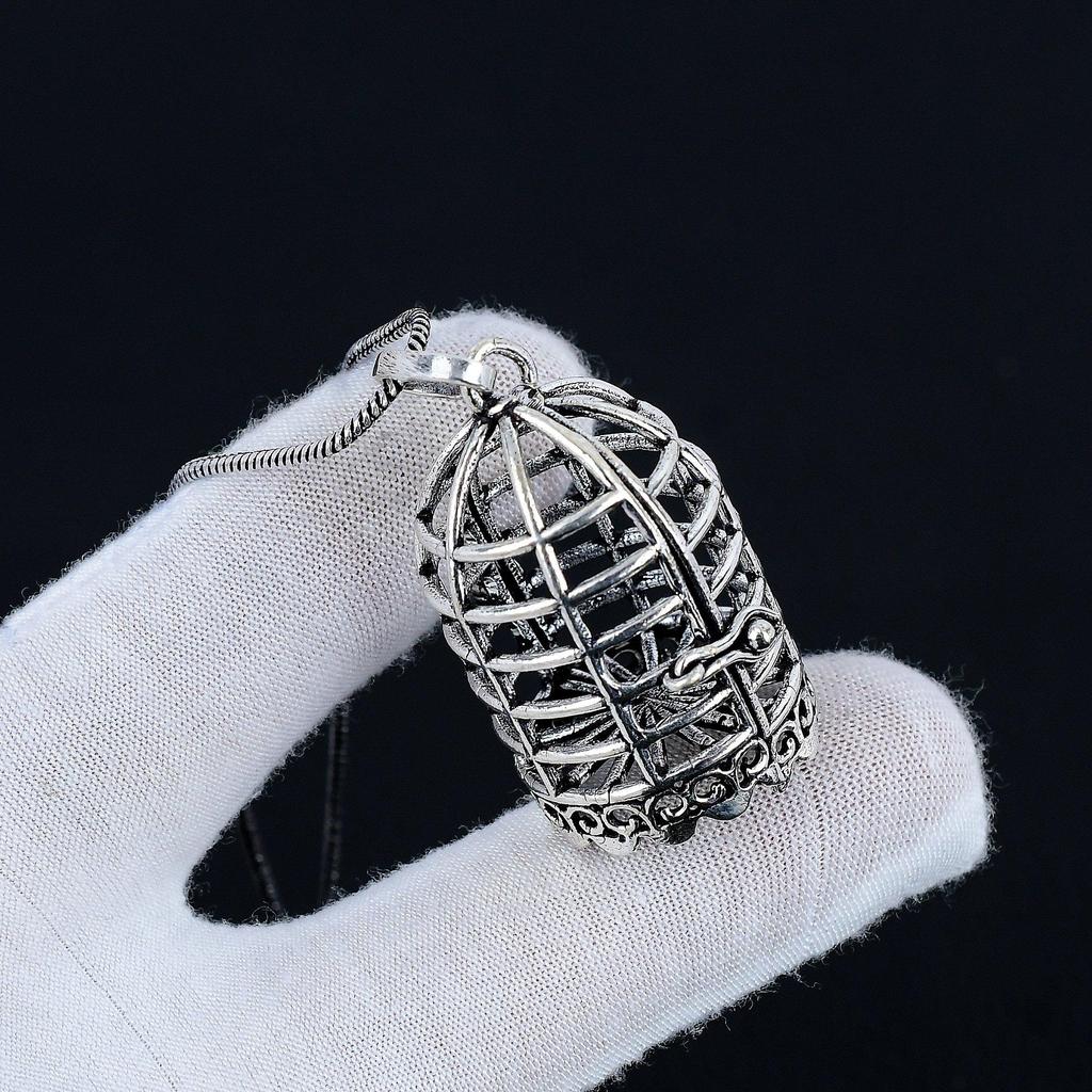 Handcrafted 925 Sterling Silver Crystal Cage Gemstone Pendant, Unique And Elegant Crystal Cage, Make Healing Pendant Cage