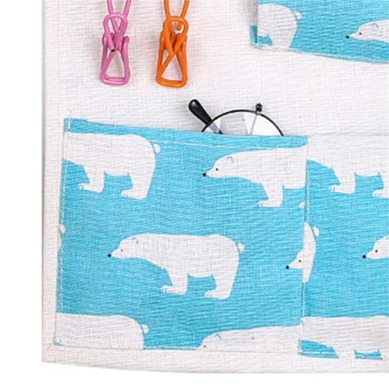 5 Griglie Borsa Portaoggetti Appesa al Muro Resistente all'Usura Cotone Lino Salvaspazio Forte Caricamento Porta Telefono Borsa Portaoggetti per Casa