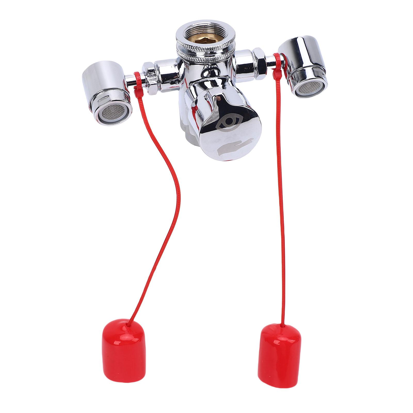 

Настенная станция для промывания глаз, латунный смеситель для раковины, устройство для промывания глаз с крышкой и 3 переходниками для