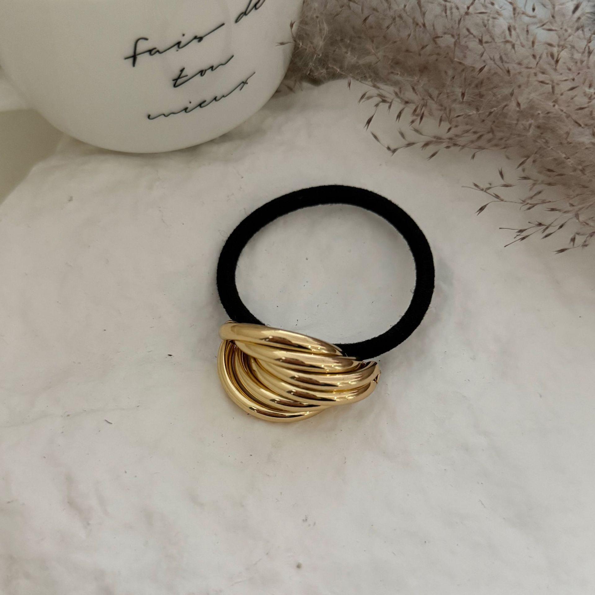 

Минималистская металлическая резинка для волос с холодным ветром 2025 года, новинка французского высокого класса, резинка для волос с конским хвостом, резинка для волос, аксессуары для волос