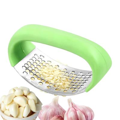 New Stainless Steel Garlic Press Heavy Duty Rust-Proof Ginger Crusher & Rocker For Kitchen, Restaurant, Home, Easy Squeeze