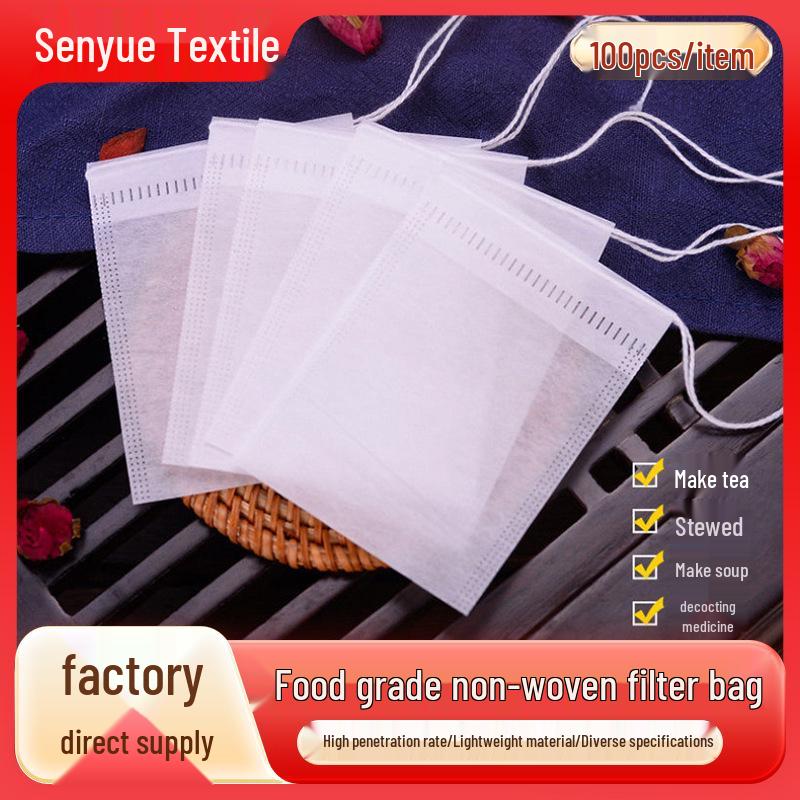 

Drawstring Non-Woven Herbal Soak & Tea Bag - Multi-Use Filter Bag for Foot Soaks, Loose Tea, and Seasoning. 10x12 cm (100 pieces) White