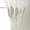 1PC NAPEARL 10%-20% Shading White Transparent Floral Embroidered Grey Leaves Tulle Sheer Voile Curtain for Living Room Bedroom