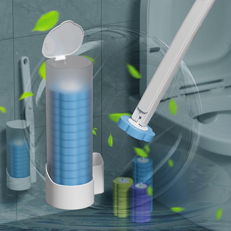 Disposable Toilet Brush Set with Sponge Heads for Effective Cleaning