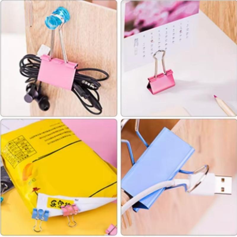 19MM 40Pcs Colorful LongTail Clip Metal Material Multi-functional Long Tail Clip Office Supplies Bill Clip