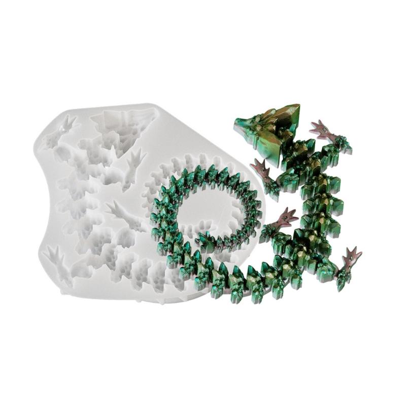 Dragon Crystal Ornament Mold Cute Animal Theme Candle Mould Epoxy Resin Mould for Jewelry Making and Handmade Craft