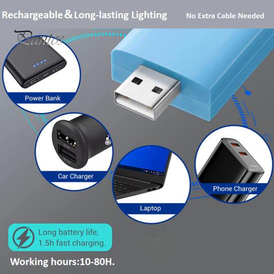 Rechargeable Reading Light Portable 5 Brightness Levels Long Lasting USB Charging Readers Bookmark Light for Bed