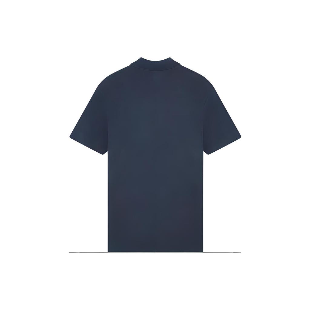 Maison Kitsune Jednobarevné polo tričko s krátkým rukávem a spadlými rameny Pánská trička Modrá LM00207KJ7010-P476