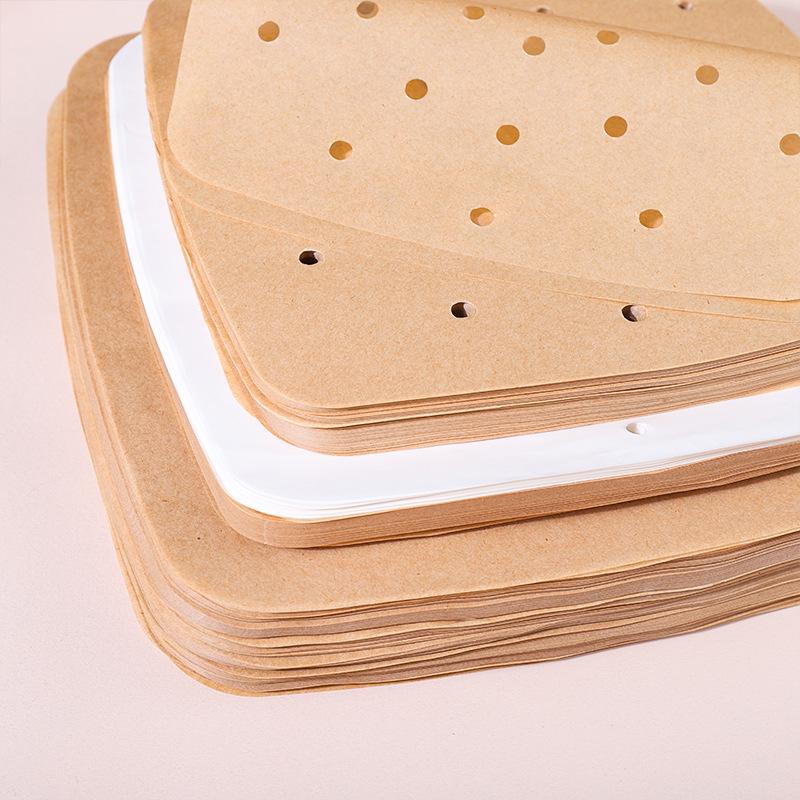 Square Oil-Absorbing Air Fryer Paper with Holes for Baking, Oven, and Steaming