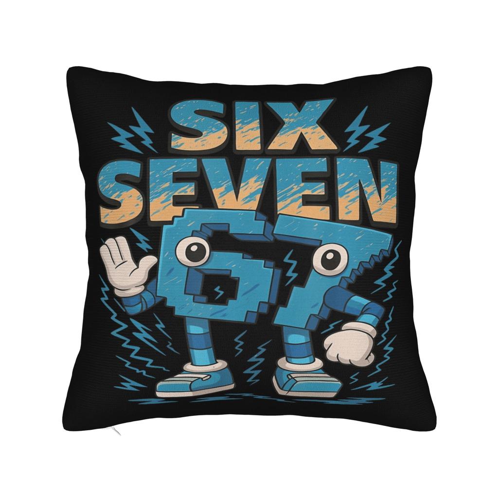 67 Sechs Sieben Italienisches Gehirnfäule Meme Kissenbezüge Lustiger Kissenbezug für Sofa Couch Bett Wohnzimmer Gemütlicher Kissenbezug