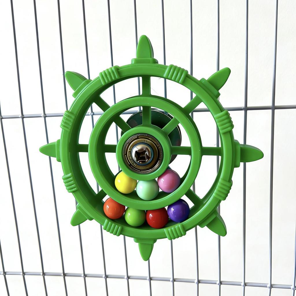 Colorful Bead Parrot Toy: Fun Decompression Turntable for Birdcages