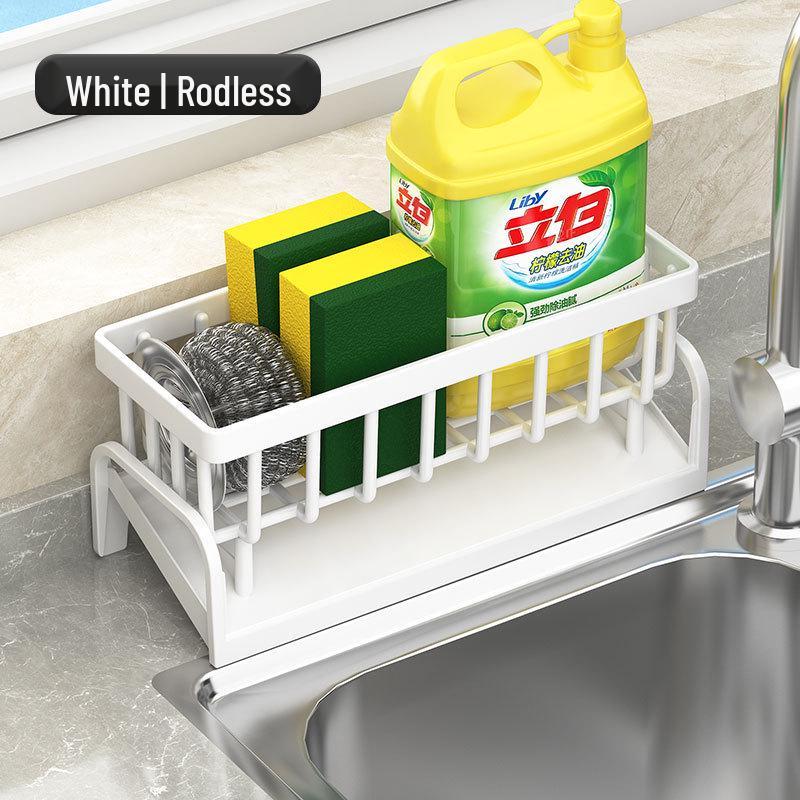 Kitchen Sink Storage Rack - Drain Rack for Detergent, Sponge, and Steel Wire Ball