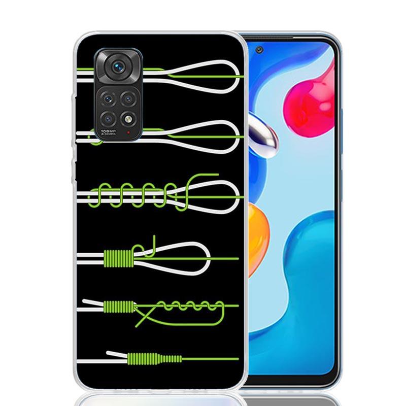 Carp Fish Fishing Rod Hook Phone Case For Xiaomi Redmi Note 13 14 15 Pro Plus 12S 12 14S 11S 11E 10 10S 11 11T 5G 4G Cover Coque