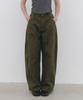 CLUNY Volume Curved Wide Cotton Pants - Khaki