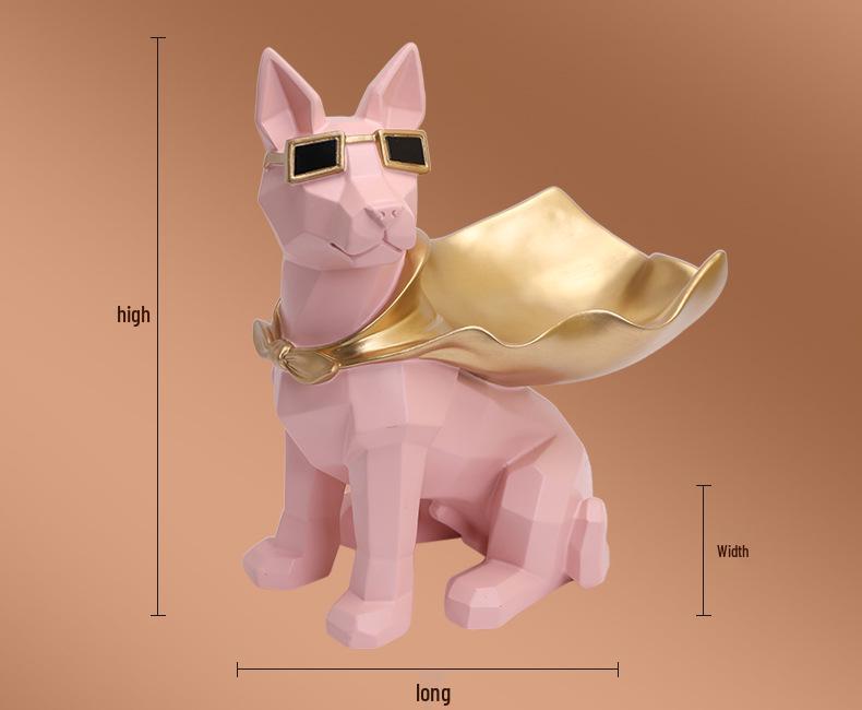 Nordic Doberman Trendy Glasses Desktop Ornament and Candy Storage for Entryway Shoe Cabinet Decor