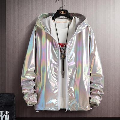 Sommer Bunte Reflektierende Sonnenschutz Kleidung männer Eis Dünne Paar Farbe Dünne Jacke Trend Gradienten Mantel