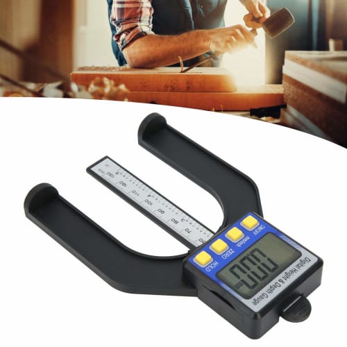 Electronic Digital Display Depth Gauge, Multifunctional Detachable 0-80mm Digital Display Woodworking Ruler Measuring Tool