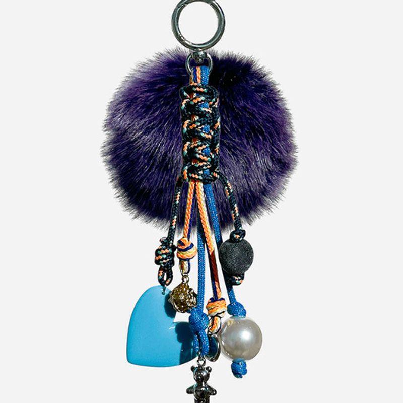 

VERRYTASTE Multi Weaving Fur Keyring - Purple Fur Purple Fur