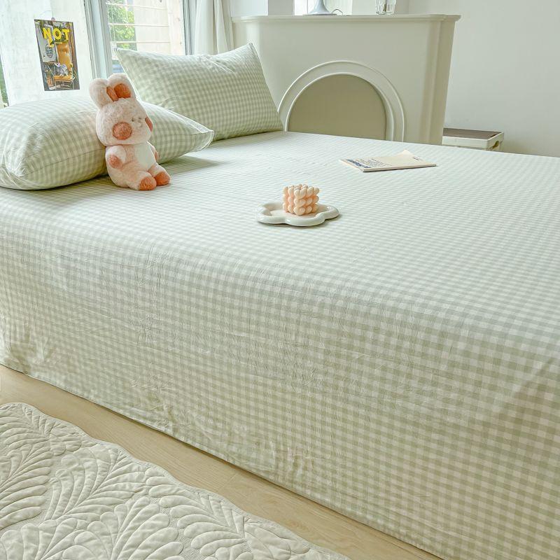 Minimalist Striped Thick Solid Bed Sheet For Single Double Household & Student Dormitory Bed