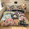 Biancheria da letto con motivo Spy Family Set Copripiumone Federe Regalo di Compleanno per la Casa(1 * copripiumino + 2 * federa, senza nucleo)