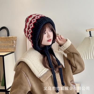 2024 Big Head Circumference Hat Women'S Autumn And Winter Knitted Wool Hat Versatile Warm Cross-Border Bag Head Stacking Hat