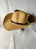 New Retro Ethnic Style Cowboy Hat Men's and Women's Cone Top Holiday Seaside Travel, Showing a Small Face, Fashionable Straw Hat