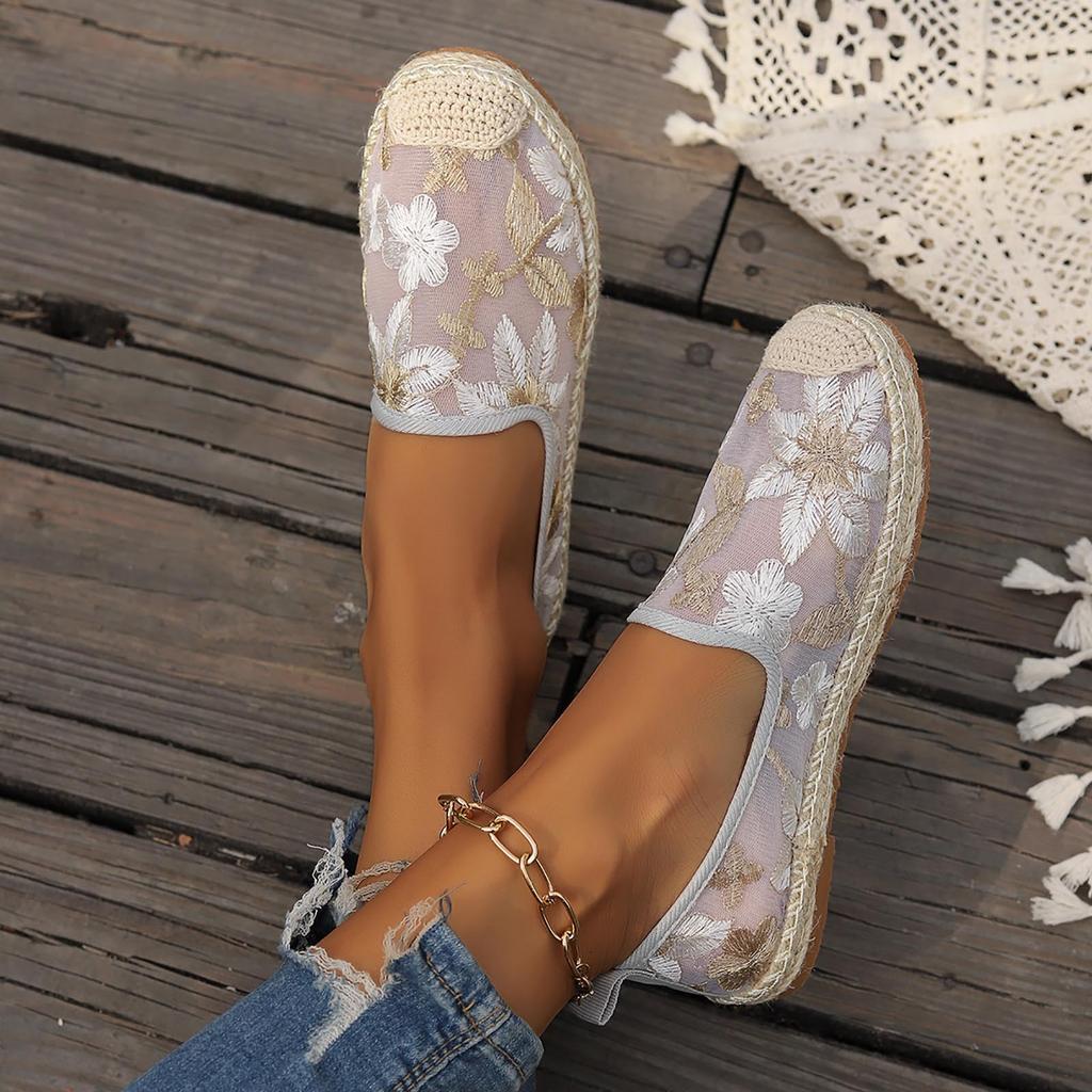 Summer Formal Shoes Women Women'S Summer Fashion Solid Color Mesh Surface Flower Casual Shoes Non Slip Zapatos De Mujer
