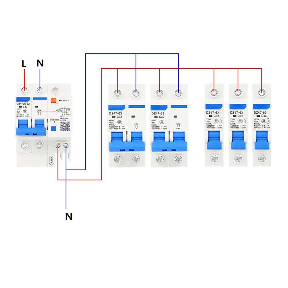 Dual Pole Circuit Breaker 32A Circuit Breaker Color Show As The Picture DZ47-63 Standard Short Circuit Protection