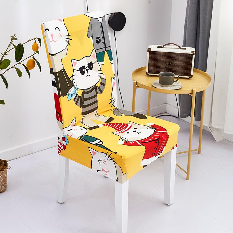 Printed Chair Cover Elastic Chair Cover Restaurant Printed Elastic Seat Cover Multifunctional Hotel Chair Cover