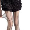 White Floral Jacquard Tights for Girl Spring Summer Ins Cute Lace Bottom Lolita Stockings Thin Pure Charming Pantyhose for Women