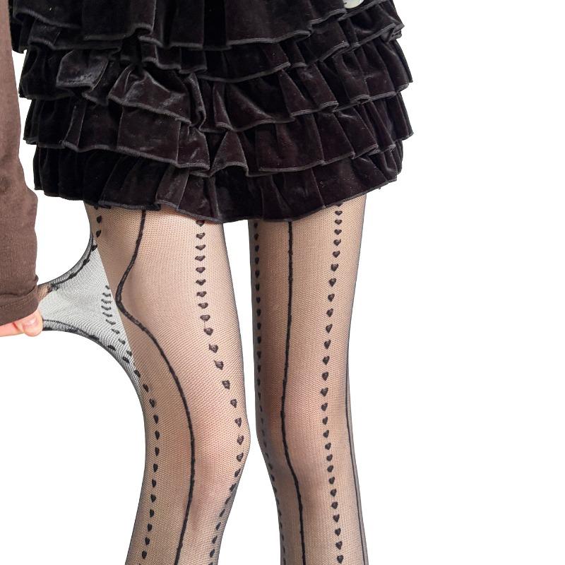 White Floral Jacquard Tights for Girl Spring Summer Ins Cute Lace Bottom Lolita Stockings Thin Pure Charming Pantyhose for Women