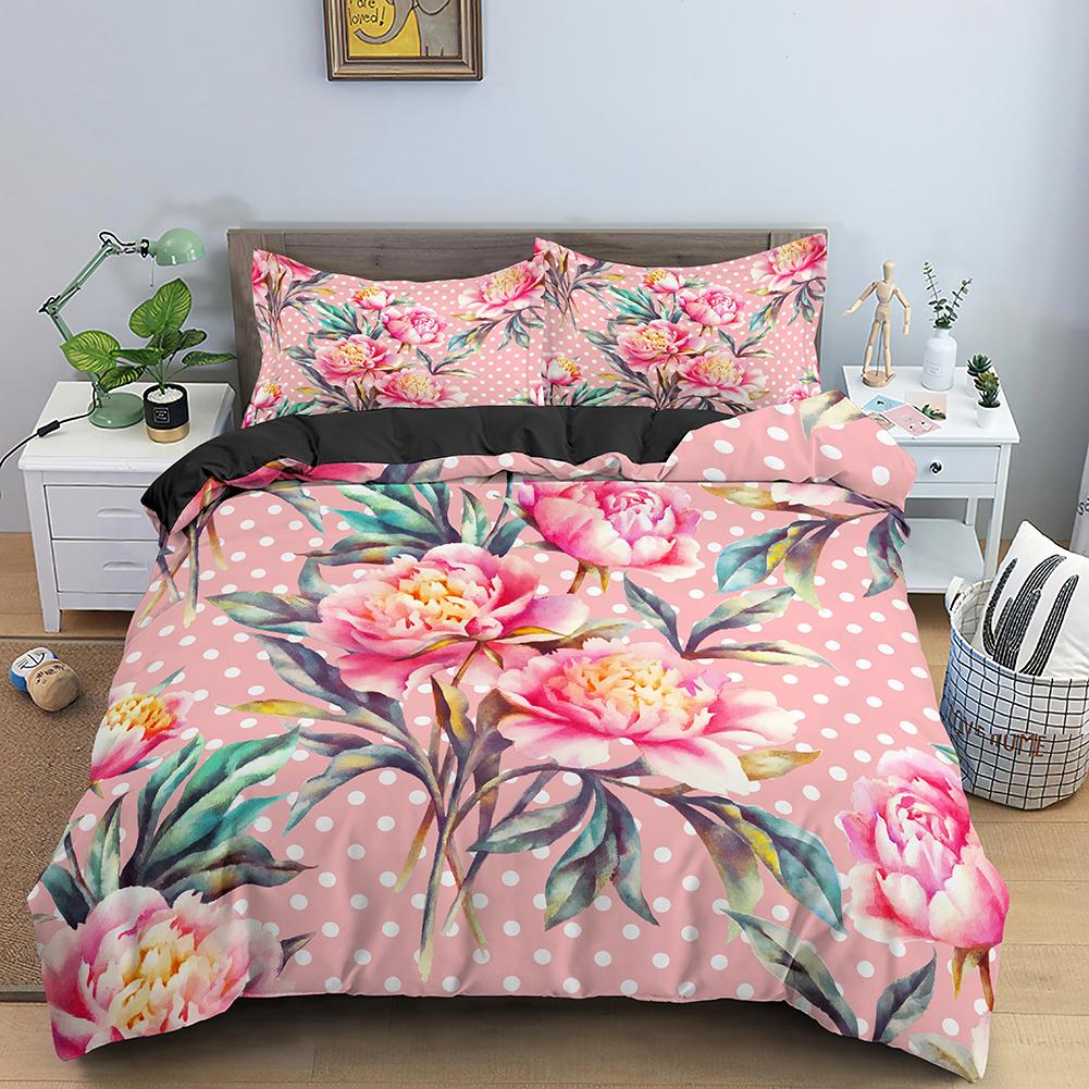 3D Yellow Flower Bedding Set Simple Floral Duvet Cover With 1/2 Pillowcase King Queen Size Quilt Cover Polyester Comfort Cover