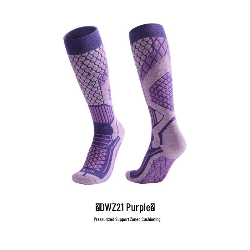 Unisex Winter Wool Ski Socks - Warm, Quick-Dry, Fleece-Lined, High-Top Compression for Outdoor Sports