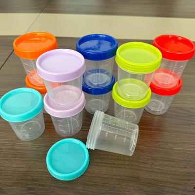 120ml Measuring Cup Plastic Transparent Packaging Cup Leakproof Reusable Small Containers with Lids Snack Ketchup