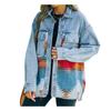 Women's Denim Jacket Autumn and Winter New Design Sense Women's Clothing Denim Stitching Woolen Coat Retro Jacket Casual Trend
