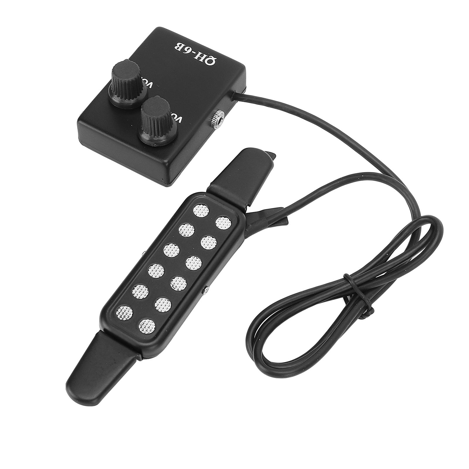 

Guitar Pickup 12 Sound Holes Tones Volume Control Amplifier with Microphone for Acoustic