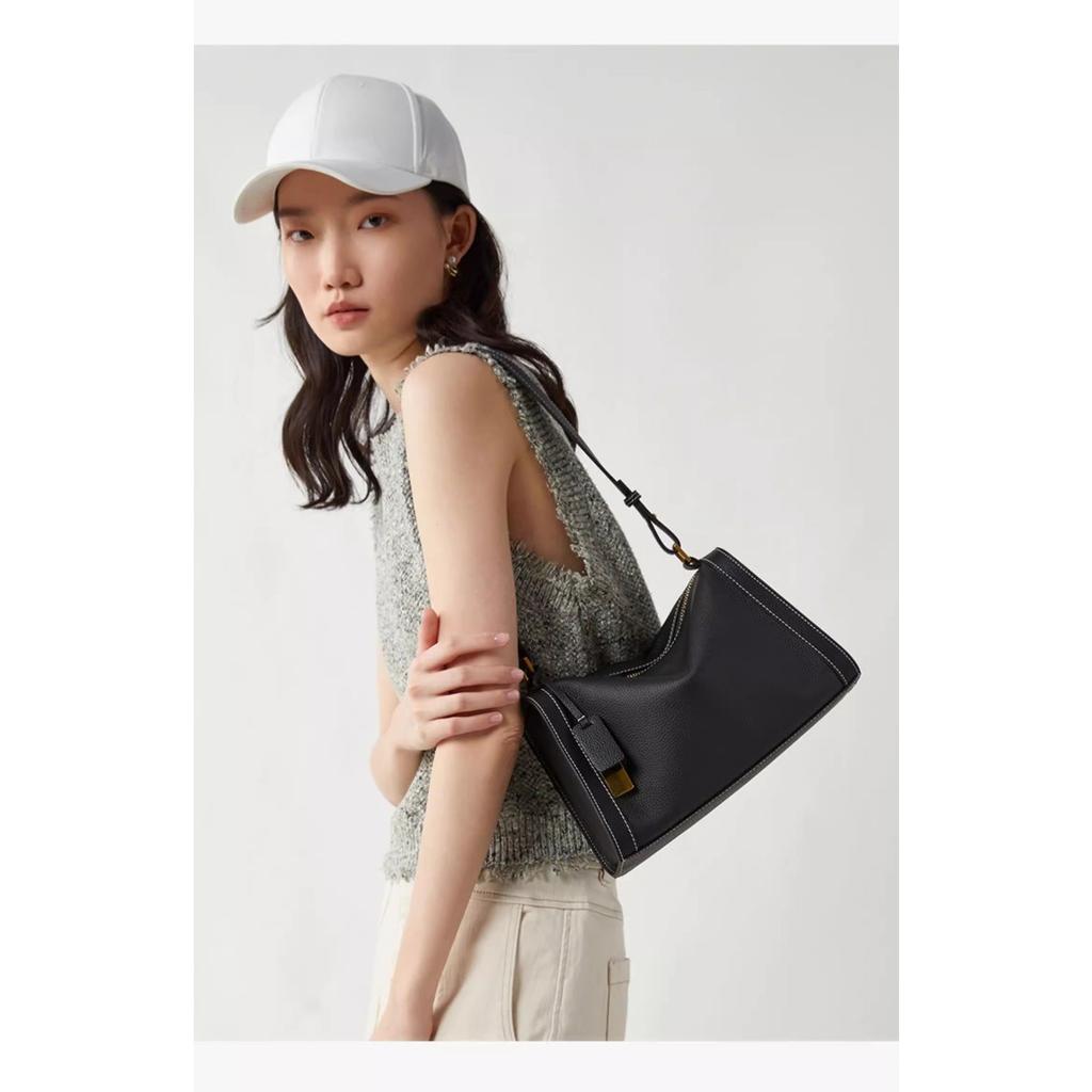 Borsa da donna in pelle 2023 borsa a spalla tipo cuscino strato superiore tracolla pelle bovina versatile grande capacità borsa baguette alla moda versatile