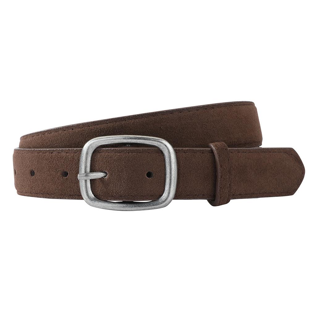 

Женский замшевый ремень из искусственной кожи, Женская ретро состаренная серебряная игольчатая пряжка в сочетании с джинсами, Новый ремень высокого класса 105