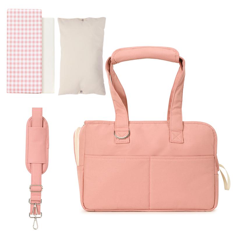 Luxury Nylon Pet Carrier Tote Waterproof Dog Bag with Shoulder Strap Quilted Pockets Portable Foldable Travel Bag for Cat Dog