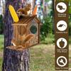 Wood Squirrel Feeder House for Outside Tree - Large Capacity Feeding Station for Squirrels,Chipmunks - Hanging House for Garden,Backyard,Window
