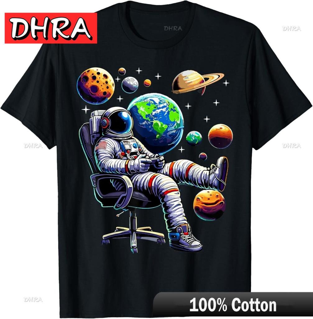 Astronaut Gamer Space Gaming System Planets T-Shirt Bold Comfy Stylish Tshirts Women Classic Casual Unique Aesthetic  Shirt