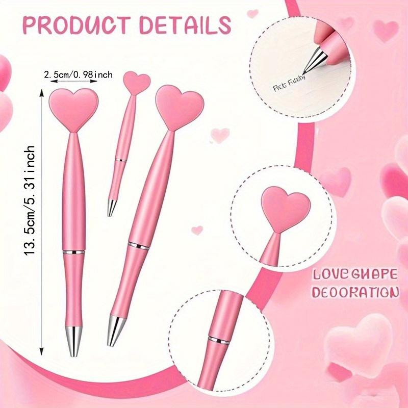 Pink Heart-Shaped Rotary Ballpoint Pens, Suitable for School Office Supplies, Wedding Signatures, Thanksgiving and Halloween,