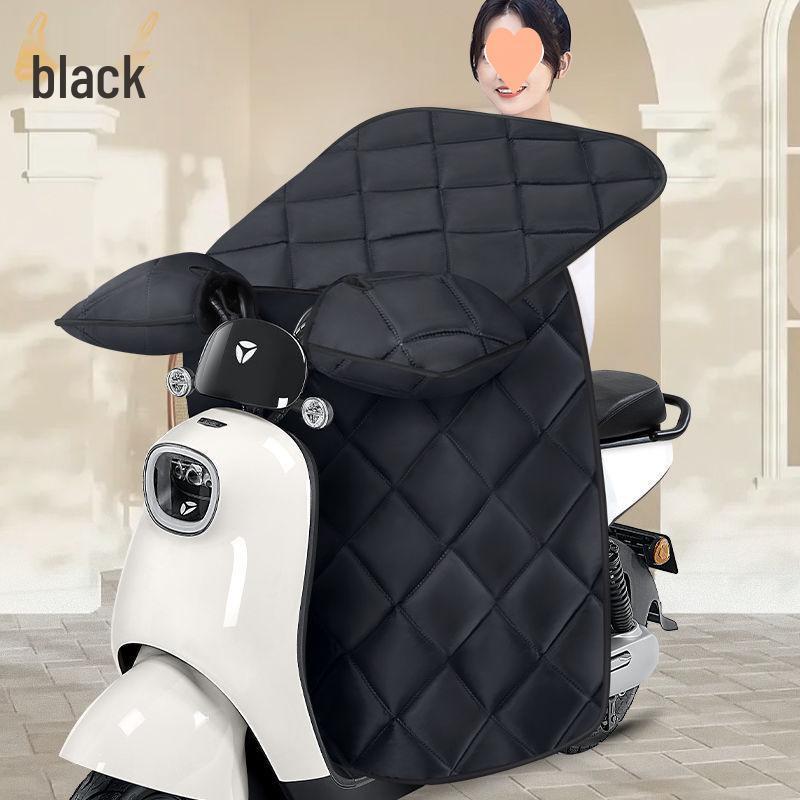 Electric Vehicle Plush Windshield Cover - Thickened, Enlarged, Waterproof, and Windproof for Winter Protection.