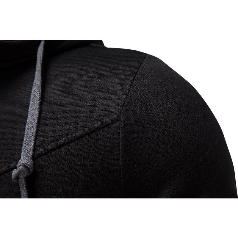 2025 Men's Fashionable Casual Two-Piece Slim-Fit Contrasting Color Hooded Cardigan Jacket