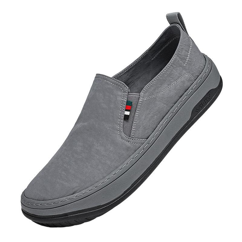 Old Beijing cloth shoes men's spring and autumn canvas shoes men's sports lazy people drive with one foot, summer ice silk breathable casual shoes