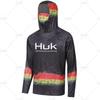 HUK Fischerei Bekleidung Herren Langarm Kapuze Maske Upf 50+ UV Schutz