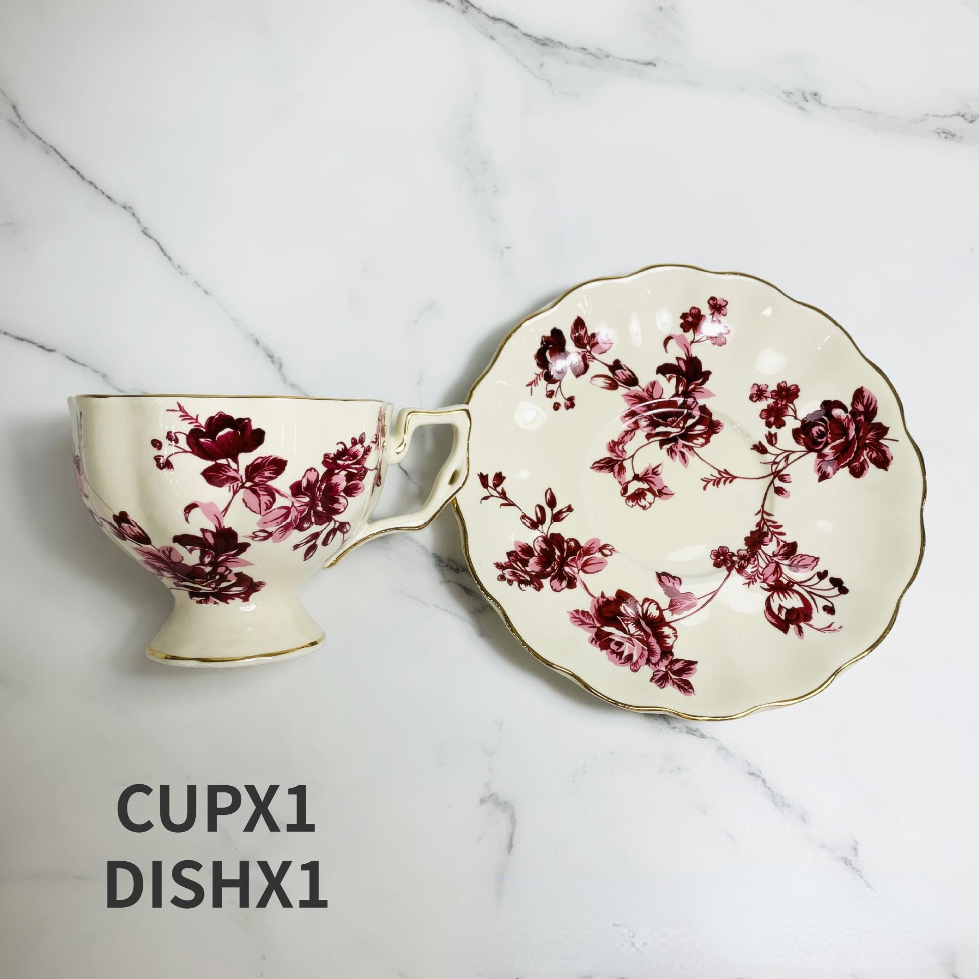 

Европейская ретро-чашка для кофе и блюдце, керамическая, с золотым краем, сине-красный цветок, большая емкость, заварочный чайник, британская чашка для послеобеденного чая, посуда для напитков