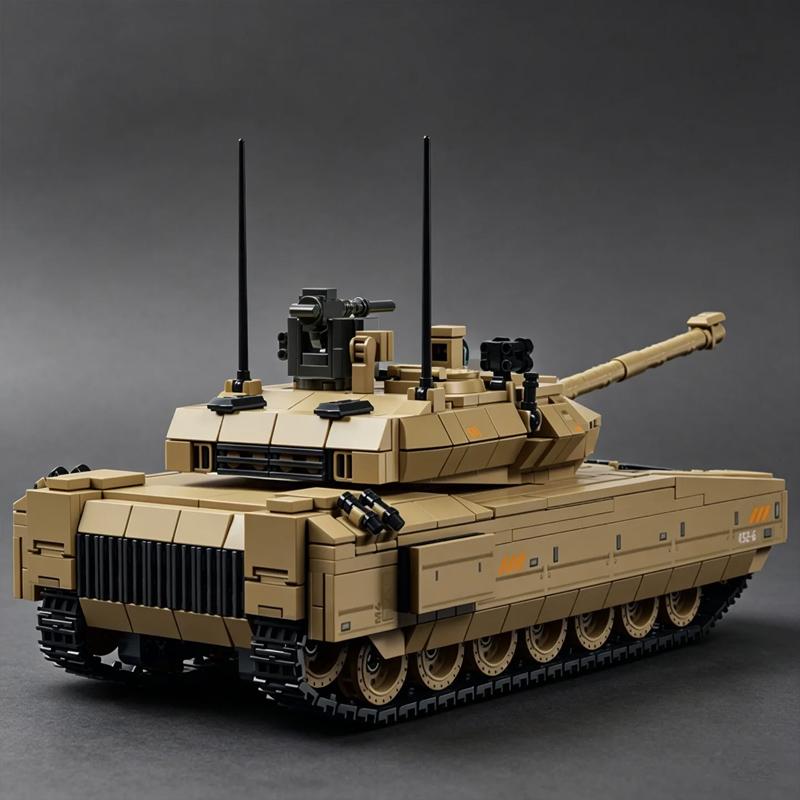 M1A4 Abrams Main Battle Tank Building Block Assembly Model, DIY American Tracked Armored Vehicle Educational Building Bricks Set
