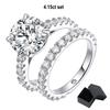 Smyoue 18k Plated 0.6-4.2CT All Moissanite Rings for Women Sparkly Luxury Wedding Diamond Band 100% 925 Silver Jewelry