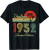 70 Year Old Gifts Vintage 1952 Limited Edition 70th Birthday Gift T-Shirt S-3XL